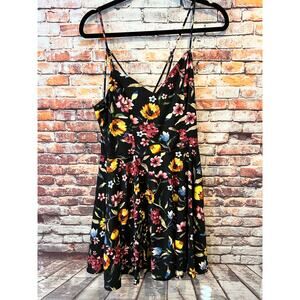 Fortune + Ivy dress sleeveless black floral summer women's size large